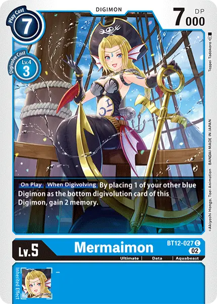 Digimon TCG Card BT12-027 Mermaimon