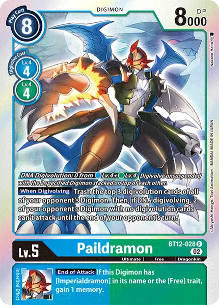 Digimon TCG Card BT12-028 Paildramon