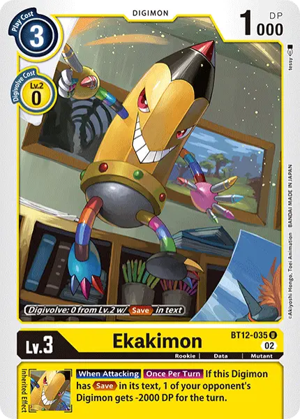 Digimon TCG Card BT12-035 Ekakimon