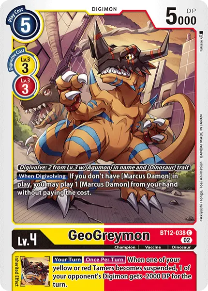Digimon TCG Card BT12-038 GeoGreymon