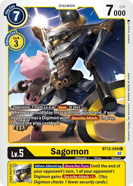 Digimon TCG Card 'BT12-040' 'Sagomon'