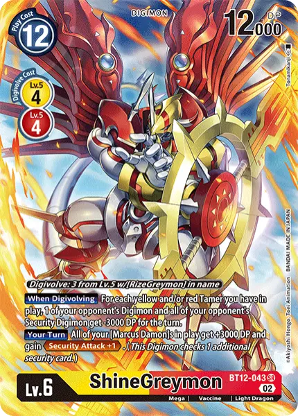 Digimon TCG Card BT12-043_P1 ShineGreymon