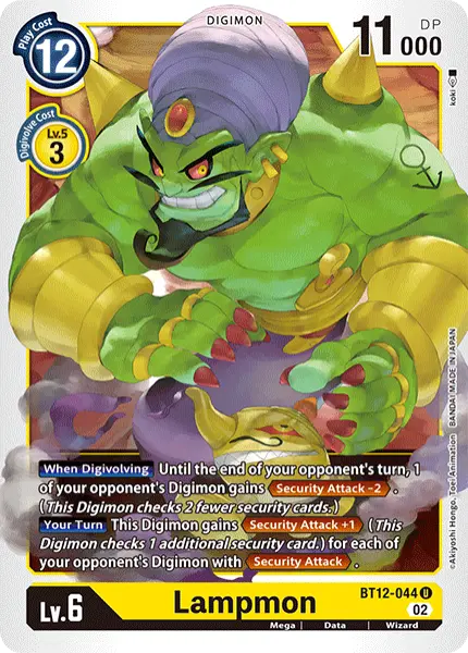 Digimon TCG Card 'BT12-044' 'Lampmon'