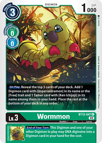 Digimon TCG Card BT12-047 Wormmon