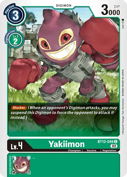 Digimon TCG Card BT12-049 Yakiimon