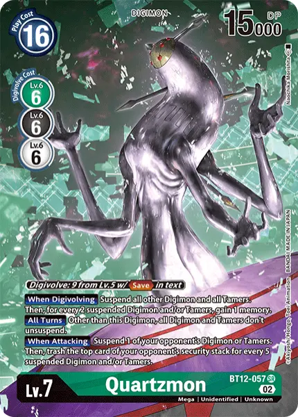 Digimon TCG Card 'BT12-057_P1' 'Quartzmon'