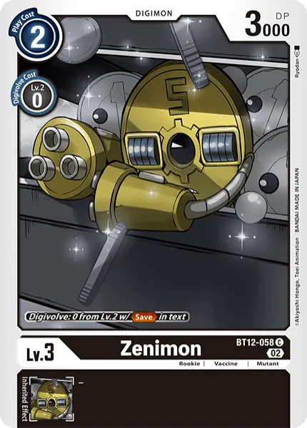 Digimon TCG Card BT12-058 Zenimon