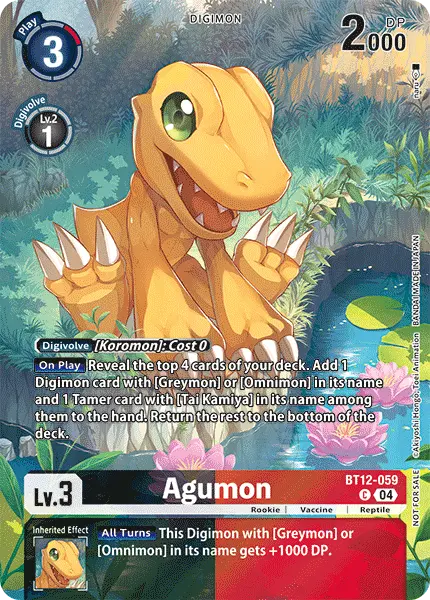 Digimon TCG Card 'BT12-059_P2' 'Agumon'