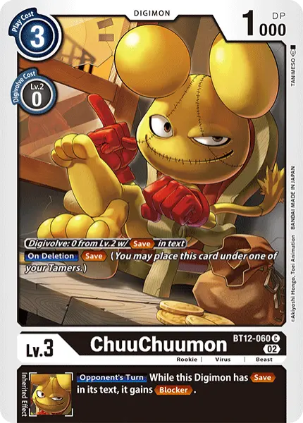 Digimon TCG Card BT12-060 ChuuChuumon