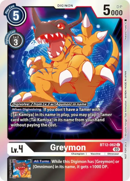 Digimon TCG Card 'BT12-062_P1' 'Greymon'