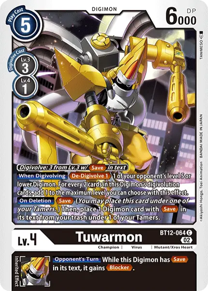 Digimon TCG Card BT12-064 Tuwarmon