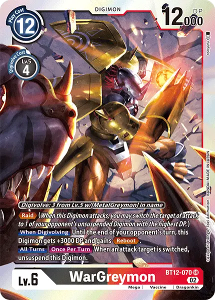 Deck WarGreymon with preview of card BT12-070