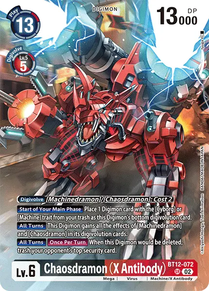 Digimon TCG Card 'BT12-072_P2' 'Chaosdramon (X Antibody)'