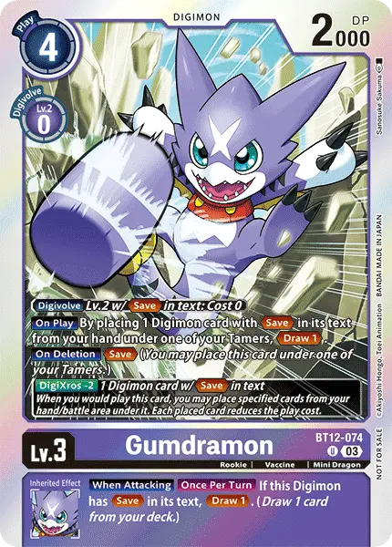 Digimon TCG Card 'BT12-074_P1' 'Gumdramon'