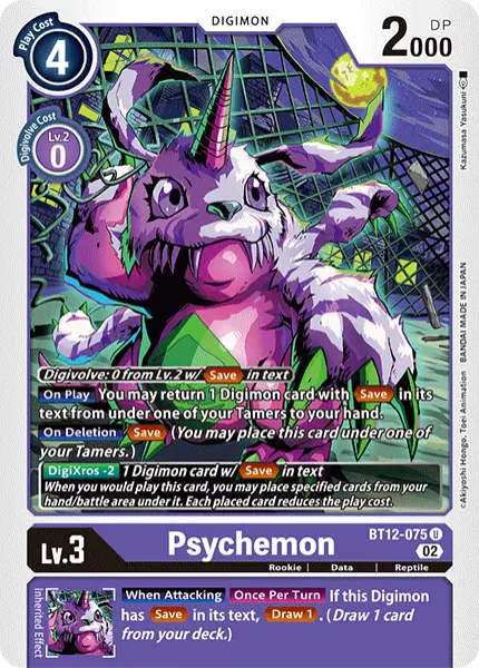 Digimon TCG Card BT12-075 Psychemon