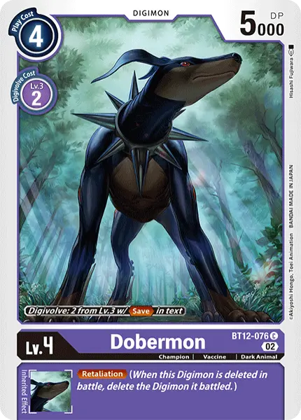 Digimon TCG Card 'BT12-076' 'Dobermon'