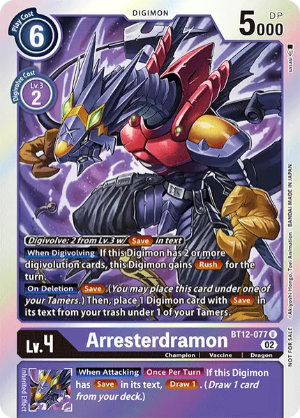 Digimon TCG Card BT12-077_P1 Arresterdramon