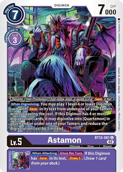 Digimon TCG Card BT12-081 Astamon