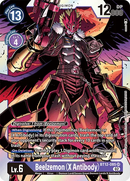 Deck Beelzemon with preview of card BT12-085