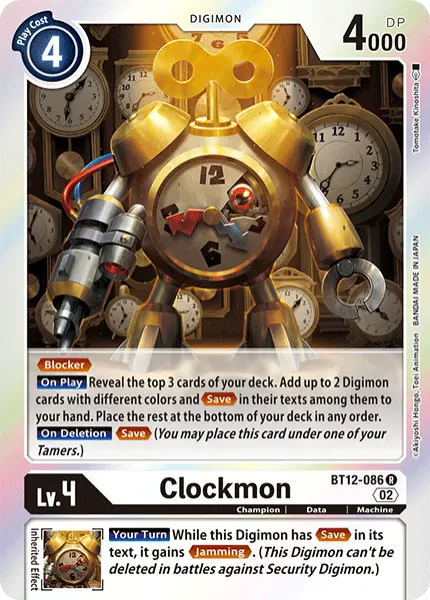 Digimon TCG Card BT12-086 Clockmon