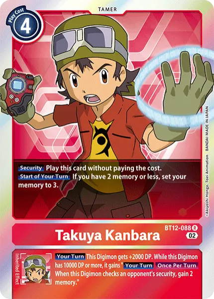Digimon TCG Card BT12-088 Takuya Kanbara