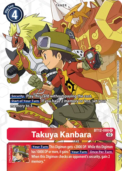 Digimon TCG Card 'BT12-088_P1' 'Takuya Kanbara'