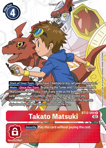 Digimon TCG Card 'BT12-089_P1' 'Takato Matsuki'