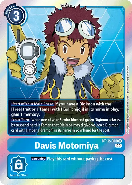 Digimon TCG Card 'BT12-090' 'Davis Motomiya'