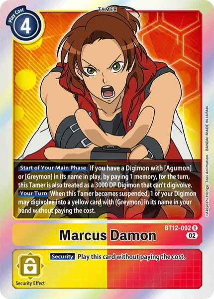 Digimon TCG Card 'BT12-092' 'Marcus Damon'