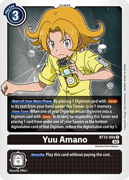 Digimon TCG Card 'BT12-094' 'Yuu Amano'