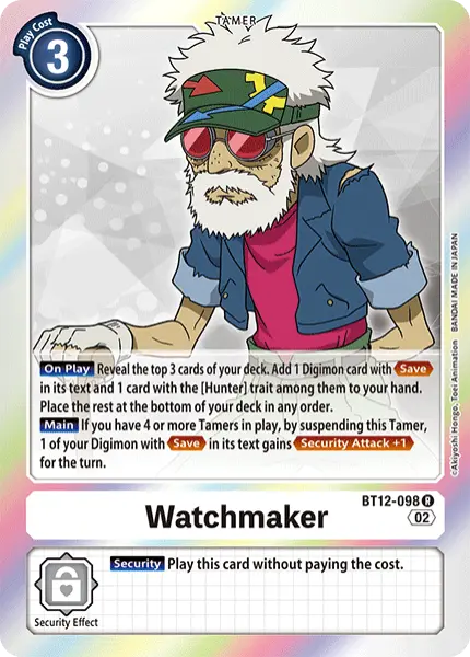 Digimon TCG Card BT12-098 Old Clock Shop Man