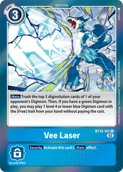 Digimon TCG Card BT12-101 Vee Laser