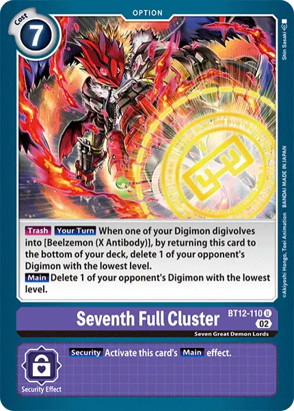 Digimon TCG Card BT12-110 Seventh Full Cluster