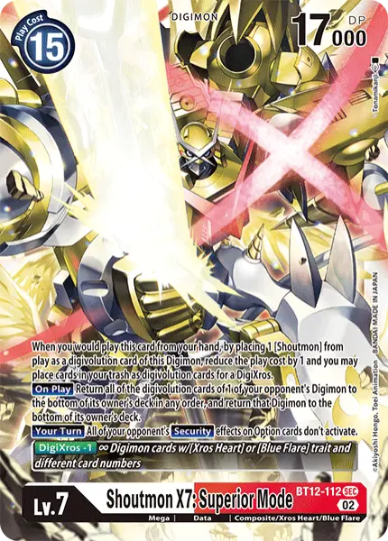 Digimon TCG Card BT12-112 Shoutmon X7: Superior Mode