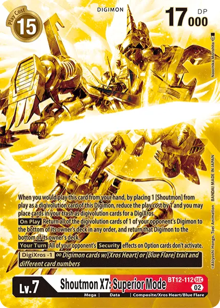 Digimon TCG Card BT12-112_P2 Shoutmon X7: Superior Mode