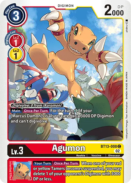 Digimon TCG Card BT13-008 Agumon