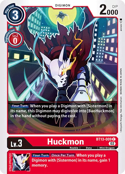 Digimon TCG Card BT13-009 Huckmon