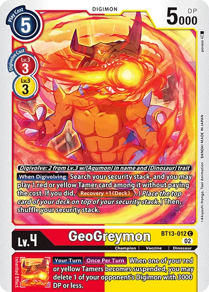 Digimon TCG Card BT13-012 GeoGreymon