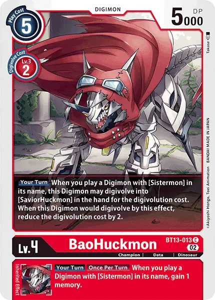Digimon TCG Card BT13-013 BaoHuckmon