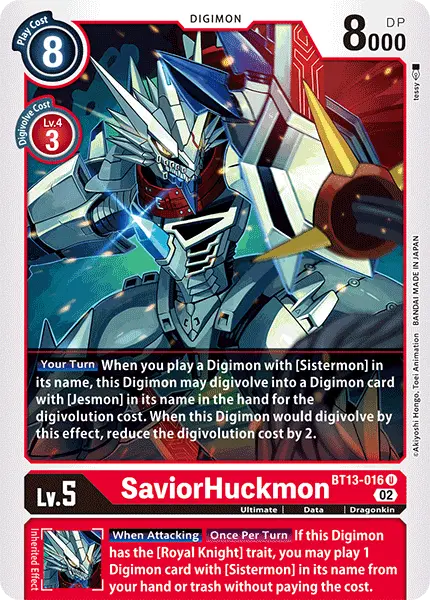 Digimon TCG Card BT13-016 SaviorHuckmon
