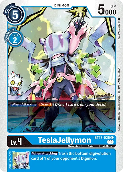Digimon TCG Card 'BT13-026' 'TeslaJellymon'