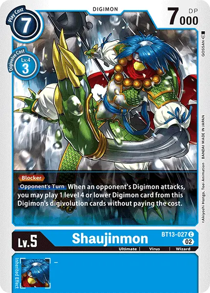 Digimon TCG Card BT13-027 Shaujinmon