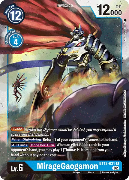 Digimon TCG Card 'BT13-031' 'MirageGaogamon'