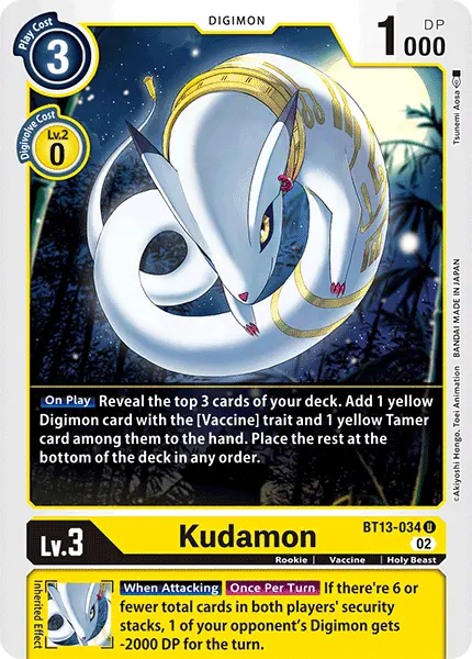 Digimon TCG Card BT13-034 Kudamon