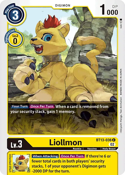 Digimon TCG Card 'BT13-036' 'Liollmon'