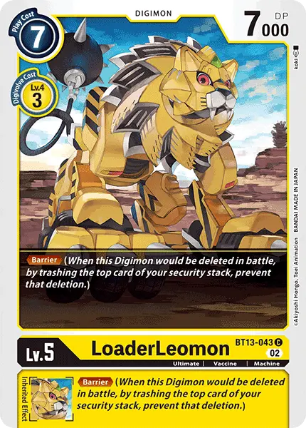 Digimon TCG Card 'BT13-043' 'LoaderLeomon'