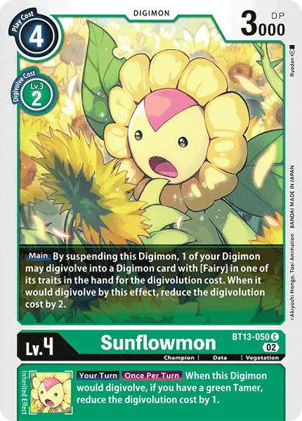 Digimon TCG Card BT13-050 Sunflowmon