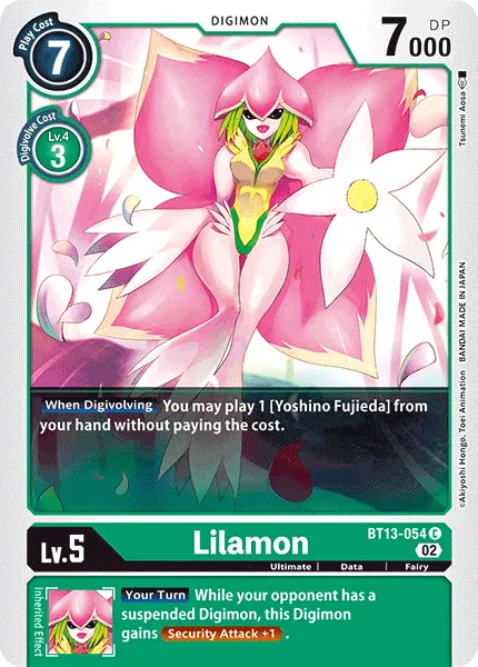Digimon TCG Card BT13-054 Lilamon