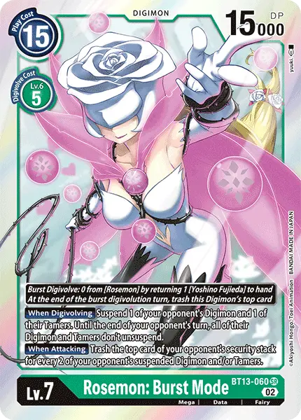 Deck Rosemon with preview of card BT13-060