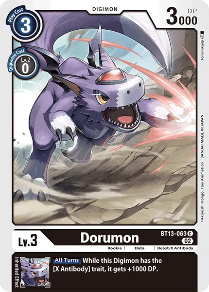 Digimon TCG Card BT13-063 Dorumon